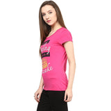 Online Girls s T-Shirt Pink Color Graphic Print Daily Wear T-Shirt For Girls Ladyindia11
