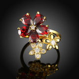 Latest Jewellery High Grade Aaa Swiss Zircon Floral Designer Ring For Women And Girls