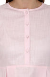 Light Pink Plain Cotton Anarkali Kurta For Women A090