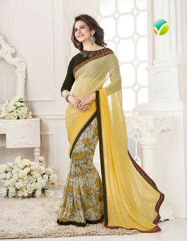 Georgette-Printed-Designer-Saree-Multicolored-Sari-lady-063-Party-Wear-Saree