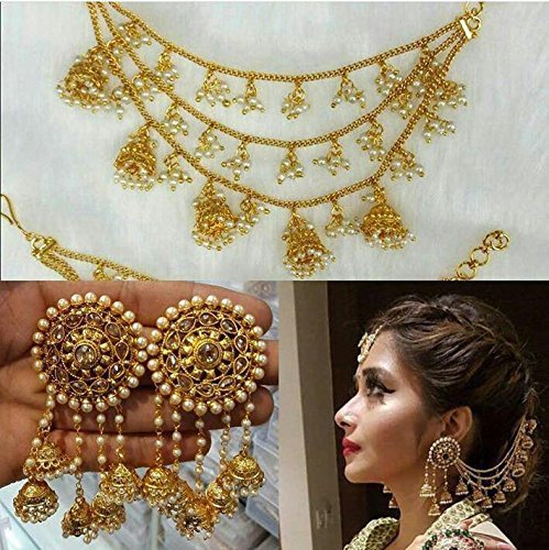 Heavy earrings with store chain