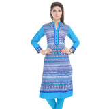 Designer Stylish Cotton Blue Kurti For Women