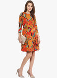 multicolored-printed-shift-dress-3/4th-sleeves-designer-western-wear-sft19