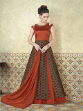 Party Wear Anarkali Suits Multi Color Gown Style Floor Length Printed Salwar Suit
