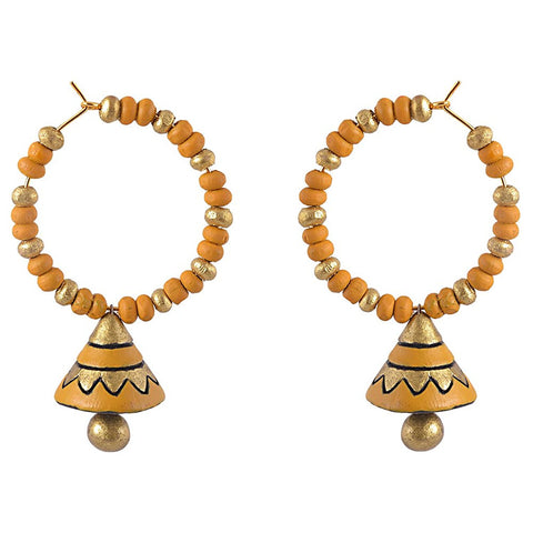 Terracotta Earrings Yellow Terracotta Designer Earrings Bali Jhumkas Terracotta Jewellery Online Shopping
