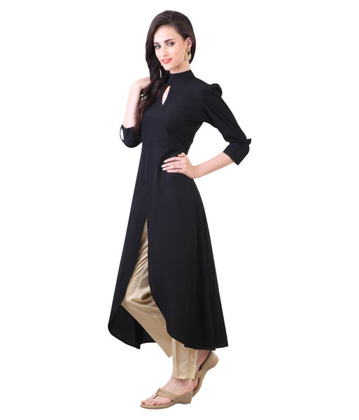 Designer Black Kurti Long Step Style Kurti For Women – Lady India