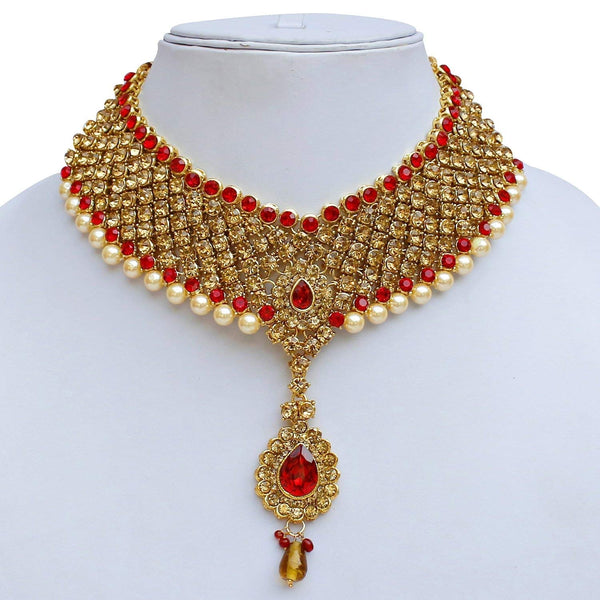 Red Color Bridal Jewellery Set Wedding Necklace Set