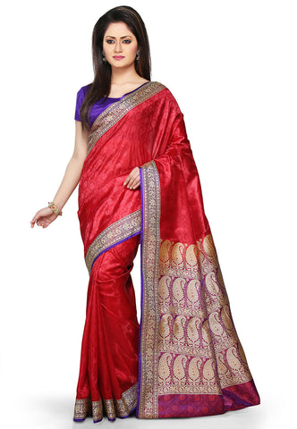 Banarasi-Art-Silk-Saree-Red-Woven-Designer-Handmade-Banarasi-Silk-Saree