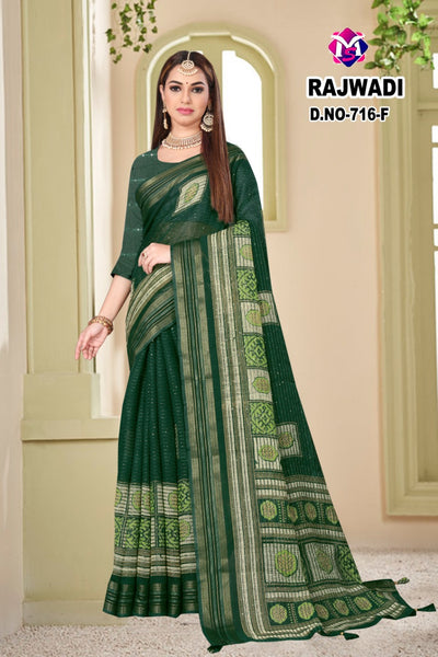 Printed Pure Cotton Saree with Sequins Work