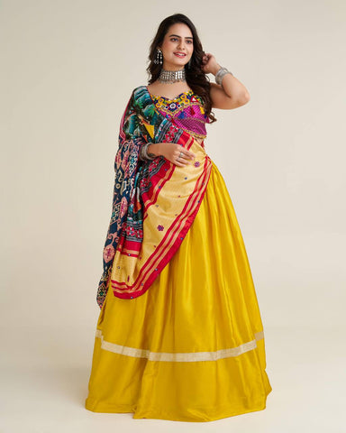 Navratri Special Silk Lehenga Choli Set with Designer Dupatta