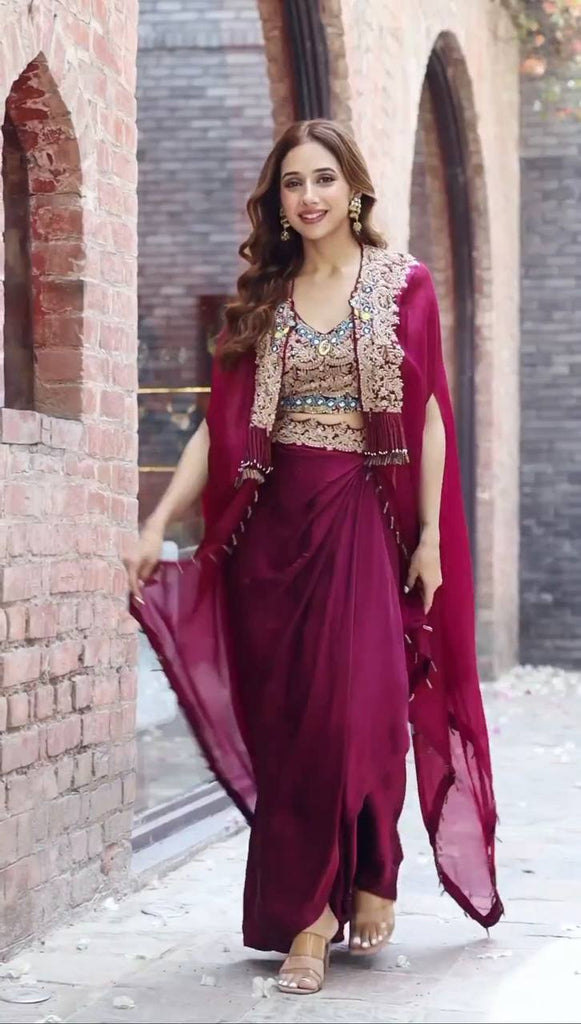 Indo Western Gown For Reception | Punjaban Designer Boutique