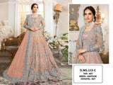 Women's Butterfly Net Heavy Embroidery Stone Work Peach Color Pakistani Suit