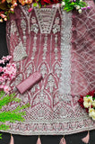 Women's Butterfly Net Heavy Embroidery Stone Work Pink Color Pakistani Suit