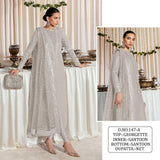 Heavy Embroidery Fox Georgette Designer Pakistani Suit in Silver Color