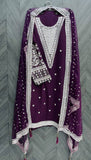 Heavy Embroidery Fox Georgette Designer Pakistani Suit in Wine Color