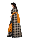 Art Silk Sarees Yellow & Black Color Bhagalpuri Silk Sarees