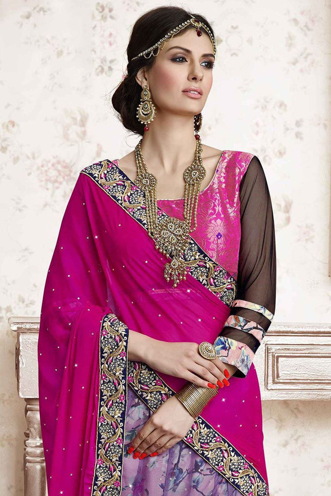 Purple Colored Net Heavy Embroidered Semi Stitched Lehenga Choli – Lady ...