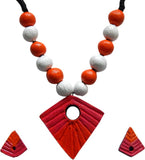 Handmade Collection Multicolored Terarcotta Necklace & Earrings Terracotta Jewel Set