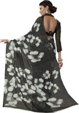 Trendy Black Georgette Printed Saree For Women