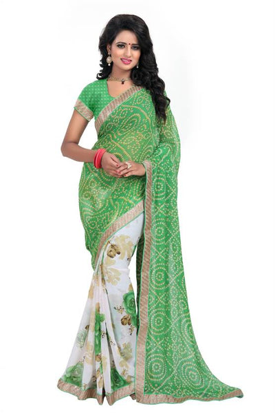 printed-bandhani-sarees-floral-print-georgette-sarees-golden-lace-border-sarees