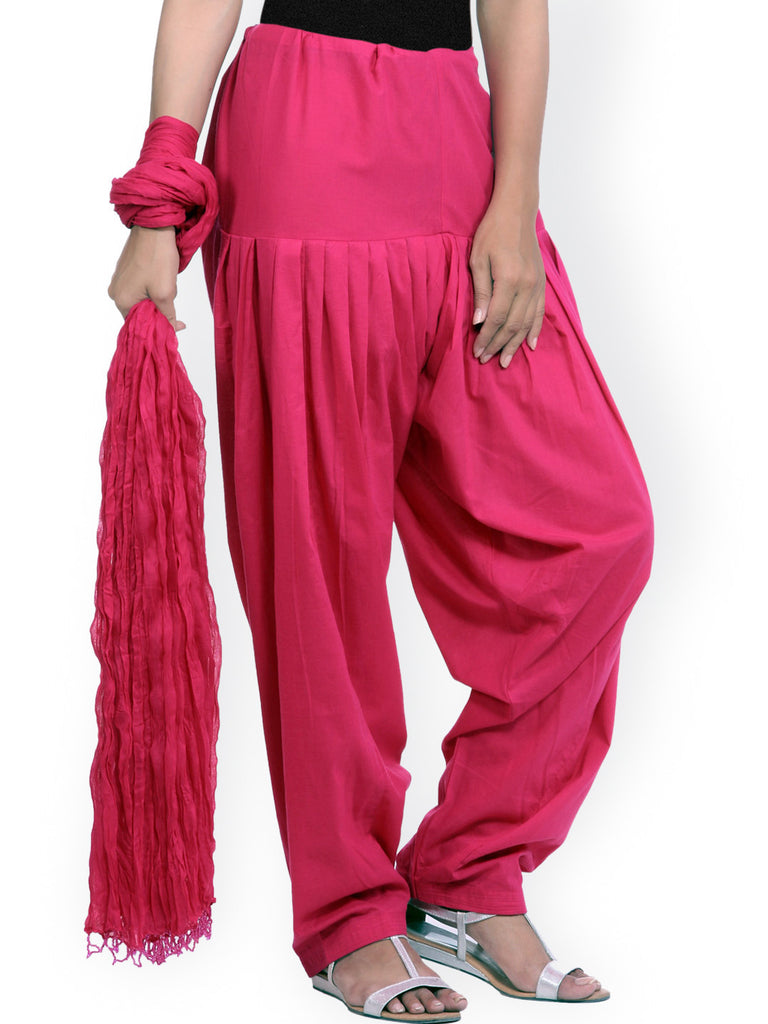 GO COLORS Women Baby Pink Mid Rise Cotton Kurti Pant - S 