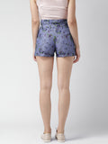 Mast-&-Harbour-Blue-Floral-Print-Shorts-Women-Western-Wear