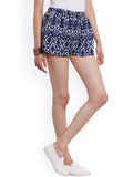 Blue-&-White-Printed-Crepe-Regular-Fit-Shorts-Women-Western-Wear