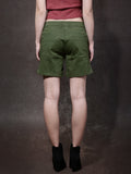 Women-Green-Solid-Regular-Shorts-Women-Western-Wear