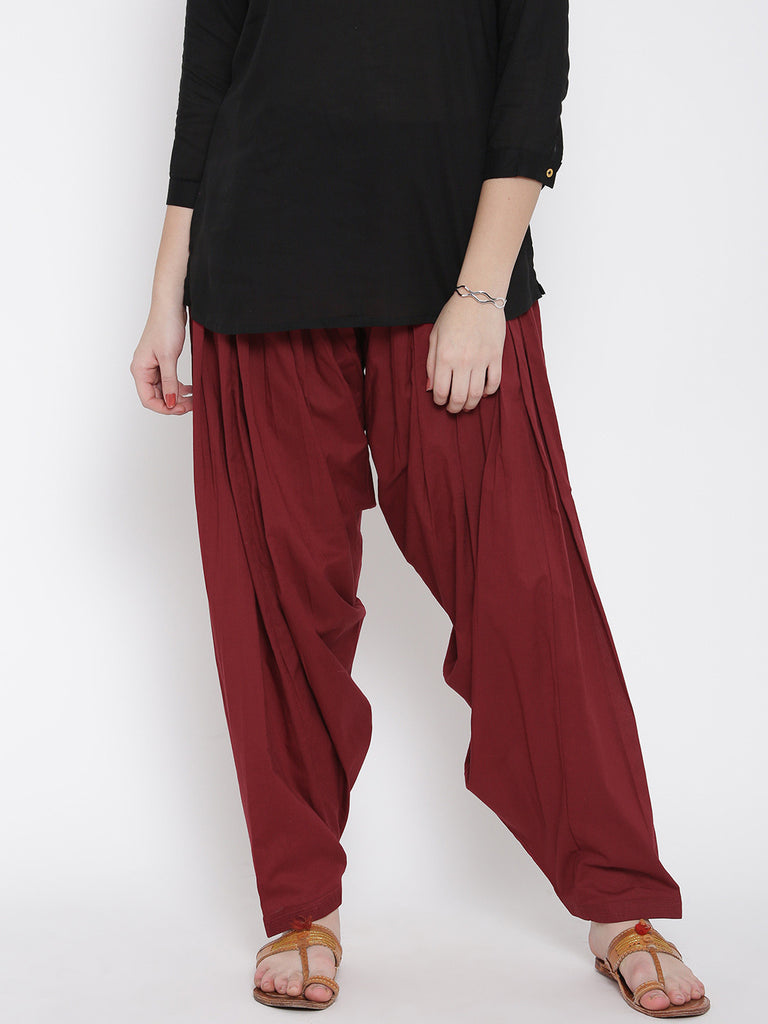 Patiala Cotton Semi Salwar Regular Fit Salwar Pants Regular Red | eBay