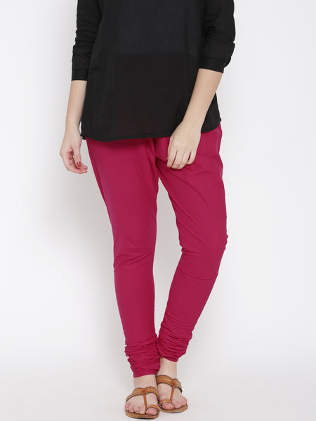 Casual Wear Churidar Leggings Pink Color Cotton Churidar Leggings LS83