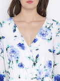 Stylish Rompers White & Blue Floral Print Romper