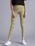 Designer Cotton Leggings Yellow & White Color Printed Leggings LS27