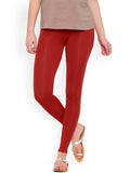 Slim Fit Ankle-Length Leggings Maroon Color Cotton Knitted Leggings  LS16