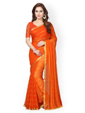 Designer Navratri Special Offer Orange Colored Georgette Saree