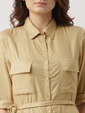 khaki-plain-both-side-pocket-shirt-dress-online-designer-dresses-for-women