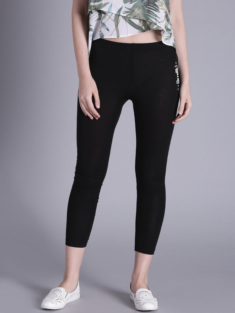Purchase Now Printed Cropped Leggings Black Cropped Leggings – Lady India