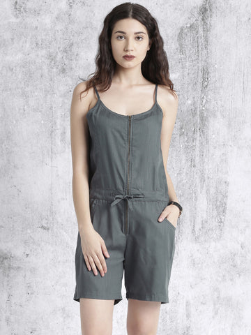 Stylish Grey Rompers Sleeveless Romper