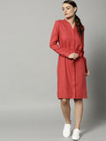 designer-full-sleeves-red-solid-shirt-dress-online-designer-dresses
