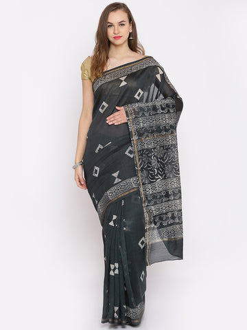 chanderi-silk-black-chanderi-printed-sarees