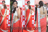 Sonam Kapoor Red Color Designer Saree Chiffon Embroidered Design Festive Wear Saree