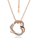 Hearts-In-Love Rose Gold Plated Austrian Crystal Pendant For Girls