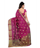 Designer Pink Woven Banarasi Art Silk Saree With Blouse Piece