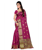 Designer Pink Woven Banarasi Art Silk Saree With Blouse Piece