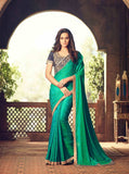 Teej & Raksha Bandhan Latest Collection Green Color Glamour Silk Partywear Embroidered Designer Sarees