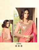 Teej & Raksha Bandhan Sale Designer Sarees Pink Colored Pesto Georgette Embroidered Partywear Saree