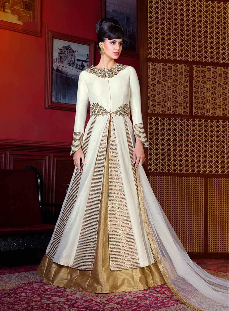 Shamita Shetty Yellow Embroidered Front Slit Pant Salwar Suit Latest  3512SL03