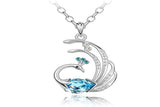 White Gold Plated Peacock Pendant Necklace Gift For Women