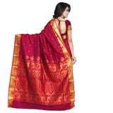 Exclusive Designer Red Kanjivaram Art Silk Paithani Theme Border & Rich Zari Butta Party Wear Saree