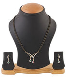 Designer American Diamond Gold Plated Mangalsutra Pendant With Chain And Earrings For Women