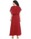 Latest Fancy Designer Red Cape Gown